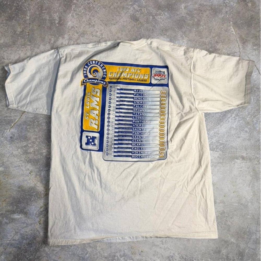 Vintage 2000 St. Louis Rams NFC Champions Super Bowl XXXIV Graphic T-Shirt XL
